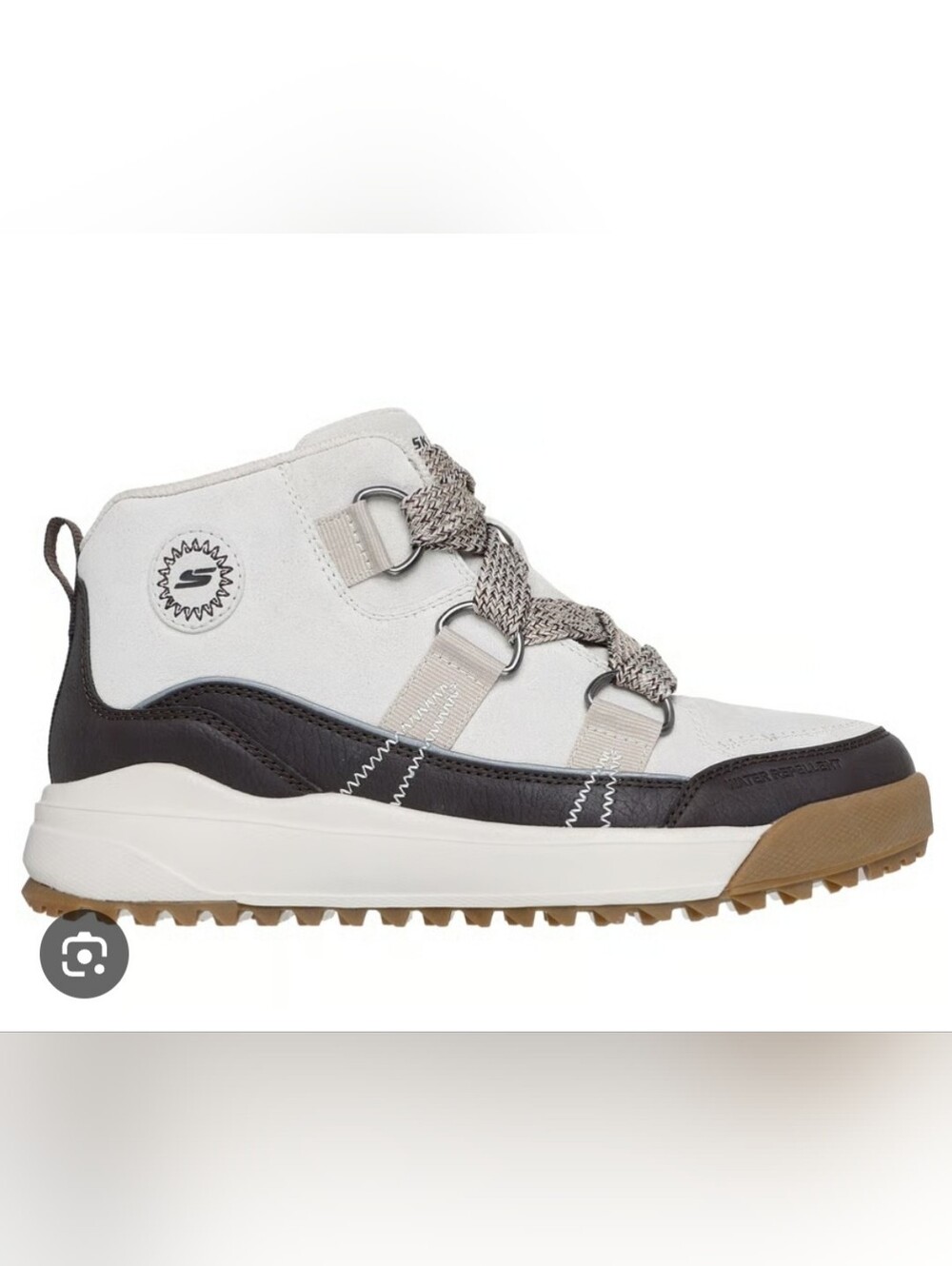 Skechers Yana Collins Landing Suede Leather Adventure Brown White Tan Boot NEW